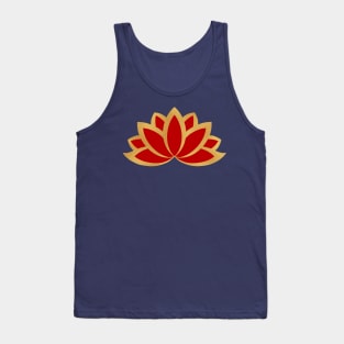 Red and gold lotus design , Traditional lotus Tank Top